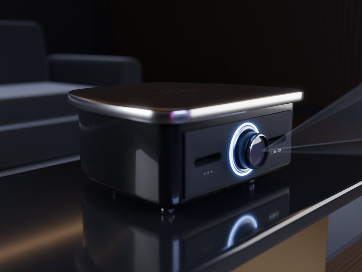 The desk projector on a table