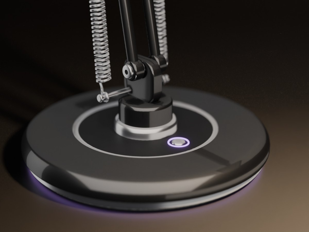 The round base with its light pipe and the lit button ring