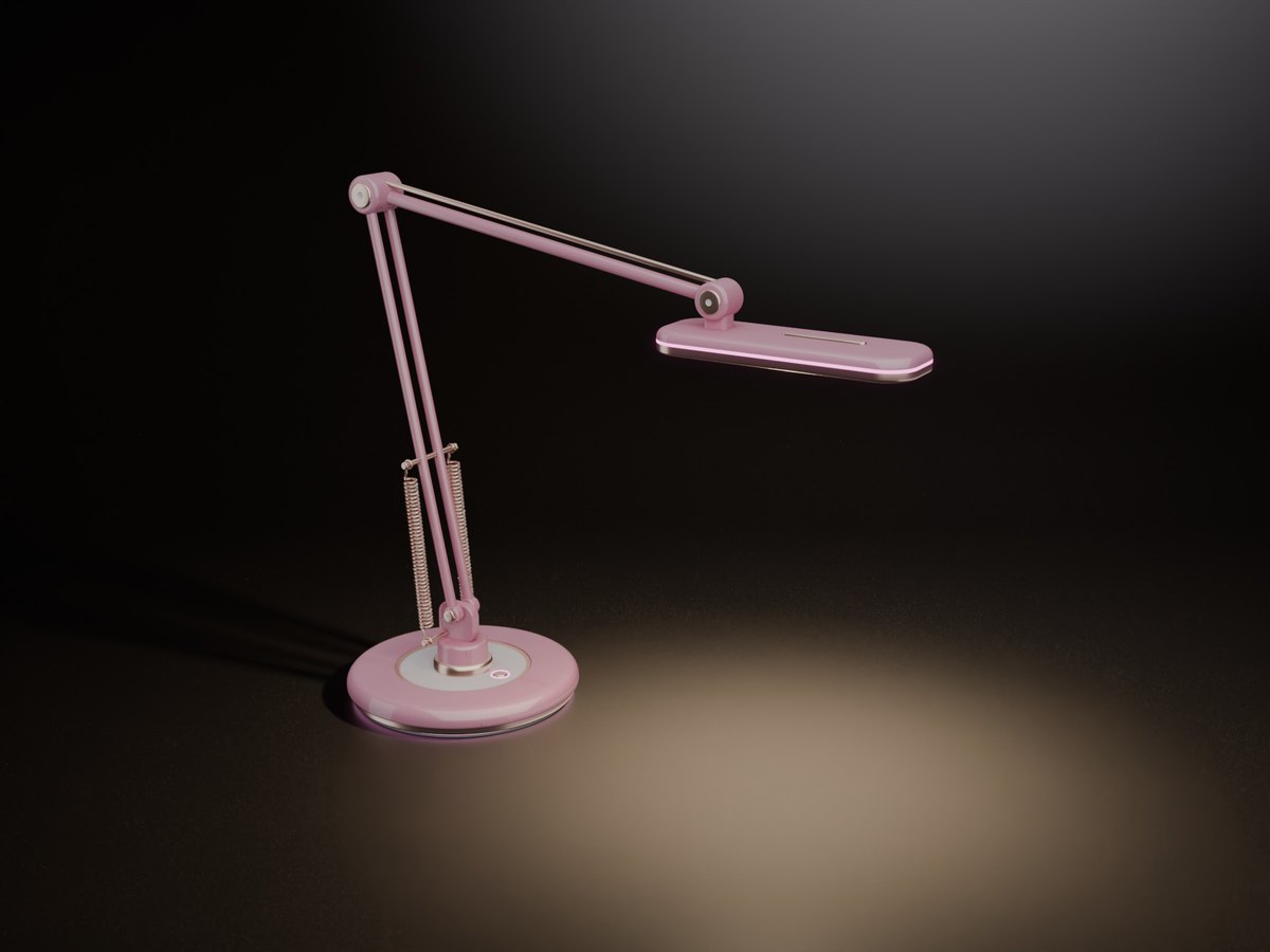 The pink desk lamp