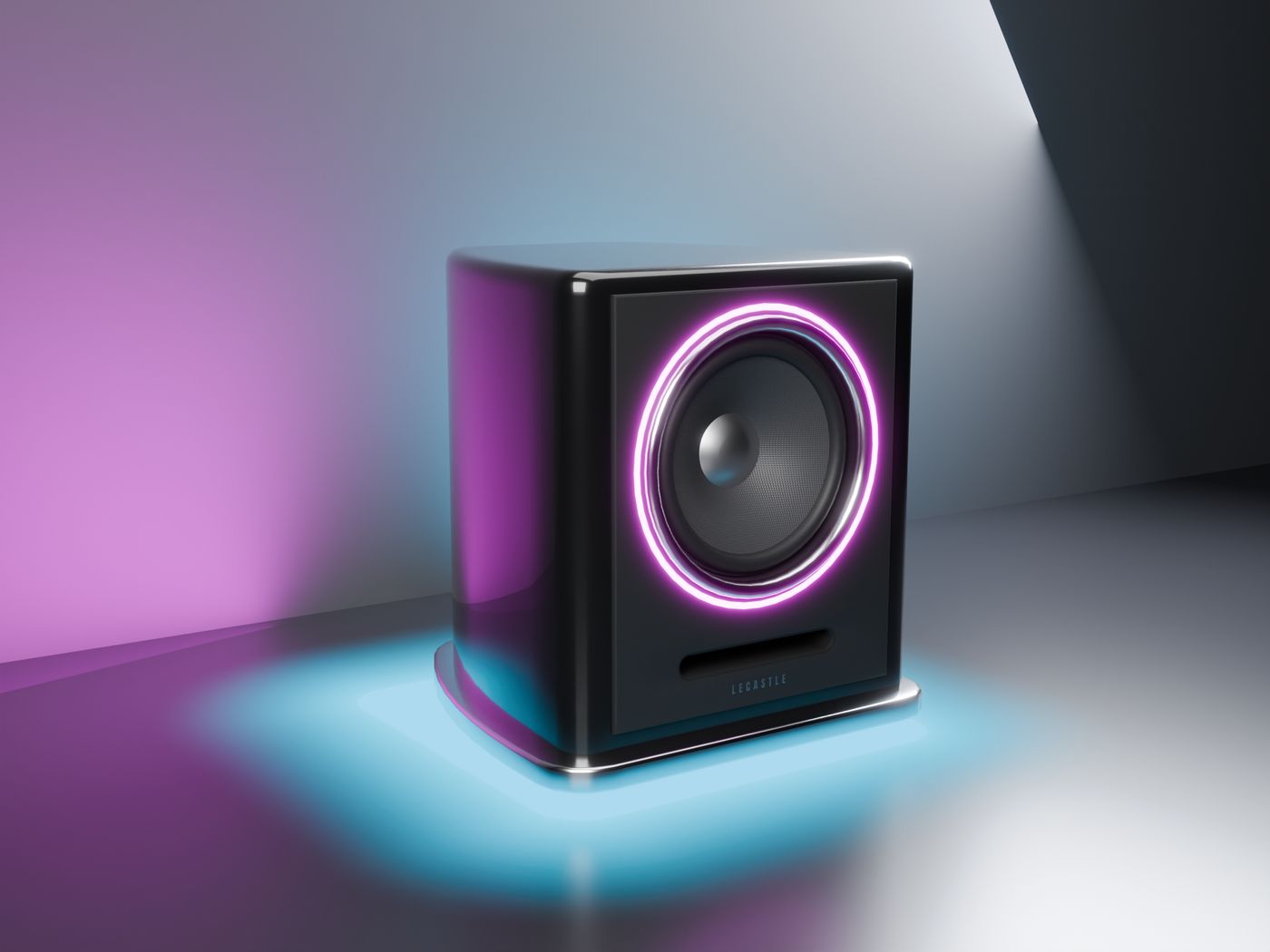The Sync Subwoofer with its thick LED ring